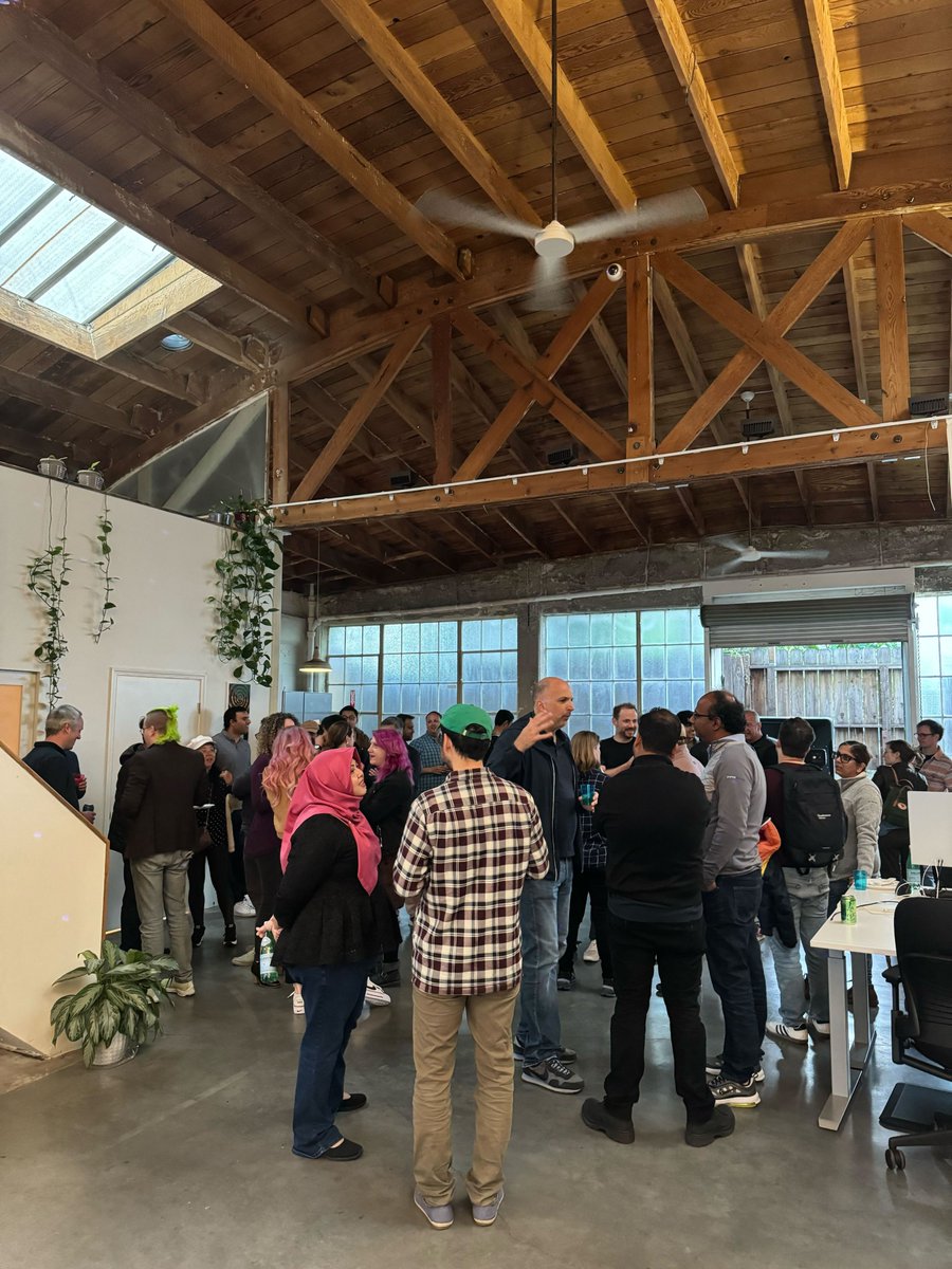 Snowflake's tweet photo. 🥂 A toast to the launch of #SnowflakeArctic.

We had a blast celebrating the launch of Arctic with our AI Research team, our API launch partners, @replicate, and the community. Thank you to all who joined us for a memorable night ushering in our new open source #LLM. https://t.co/3oL4jnNUvM