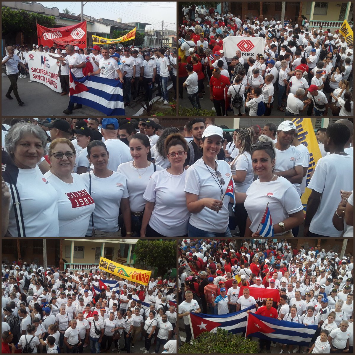 👌TRABAJADORES de la Sucursal Cimex Sancti Spíritus en el Desfile por el 1ro de Mayo.🇨🇺
#PorCubaJuntosCreamos
#1roMayo