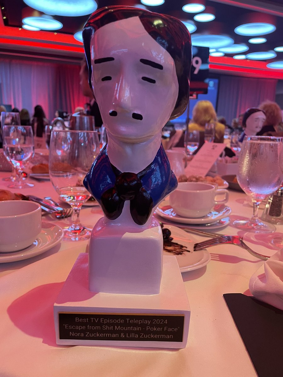 Thank you #MysterWritersofAmerica for this amazing honor! Love you #EdgarAwards! #EscapeFromShitMountain #PokerFace <a href="/rianjohnson/">Rian Johnson</a> <a href="/nlyonne/">natasha lyonne</a>