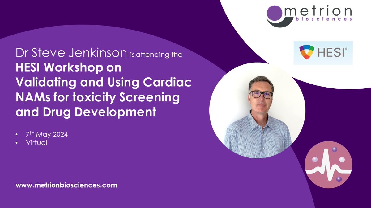 Steve Jenkinson is looking forward to hearing about the latest work of the HESI Cardiac Safety Committee at this workshop next week.

Steve is attending the meeting virtually but you can contact Steve here: hubs.la/Q02vJj270

#drugdiscovery #ionchannels #cardiacsafety