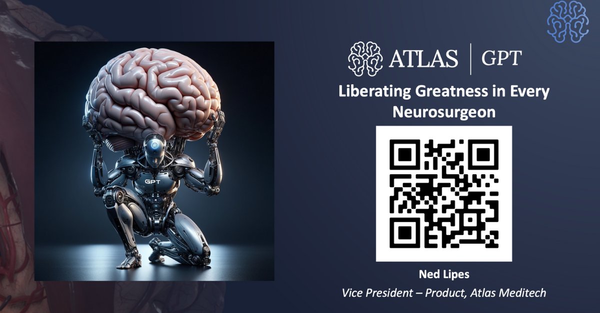 Join us at #AANS2024 booth #1103 on May 3rd (8pm) & May 4th (9:45am CT) for a presentation on neurosurgery & AI insights. Bring your questions! To learn more about Atlas Meditech, visit our website | zurl.co/maLq. #MedTwitter #Neurosurgery #NSGY #surgery