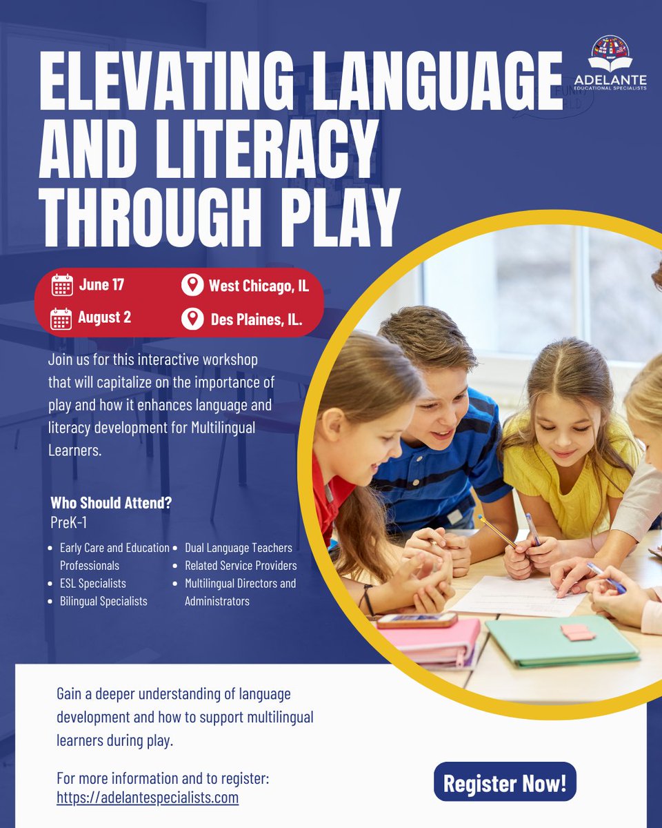 Are you a Preschool or Kindergarten teacher in Illinois? Join Dr. Lindsay Meeker and I for an interactive and fun day elevating language and literacy through play! Who doesn't love to play? We have two dates to choose from. Register today! @LinsMeeker