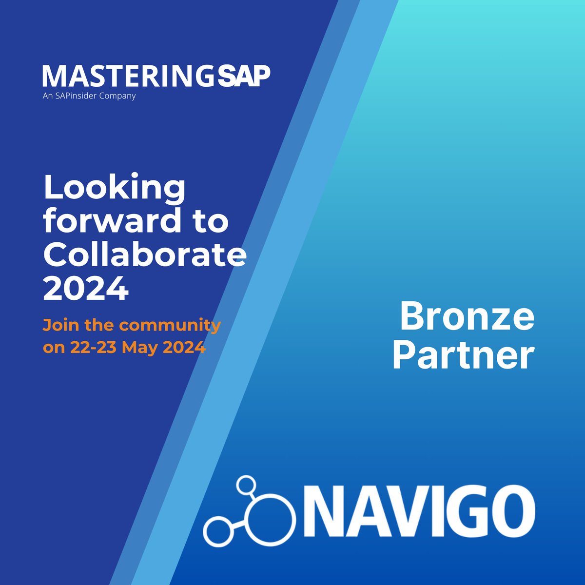 Excited to announce that Navigo will be at MasteringSAP on 22-23 May! 🎉 Our team is gearing up for two days packed with insights and lessons in the SAP and SAP SuccessFactors world. Find out more > lnkd.in/g8PRWWZx

#MasteringSAP #HRAnalytics