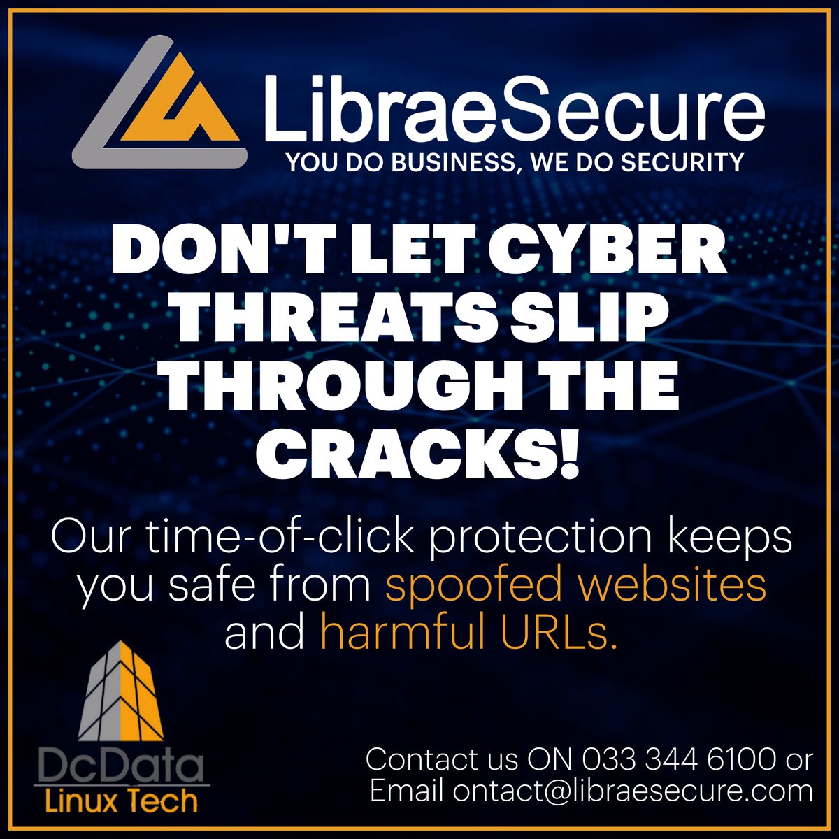 dcdata's tweet image. Don&apos;t let cyber threats slip through the cracks! With LibraeSecure&apos;s Next Gen Email Security, you&apos;re armed with the latest in email protection.  
#EmailSecurity #PhishingProtection #LibraeSecure #DcData
