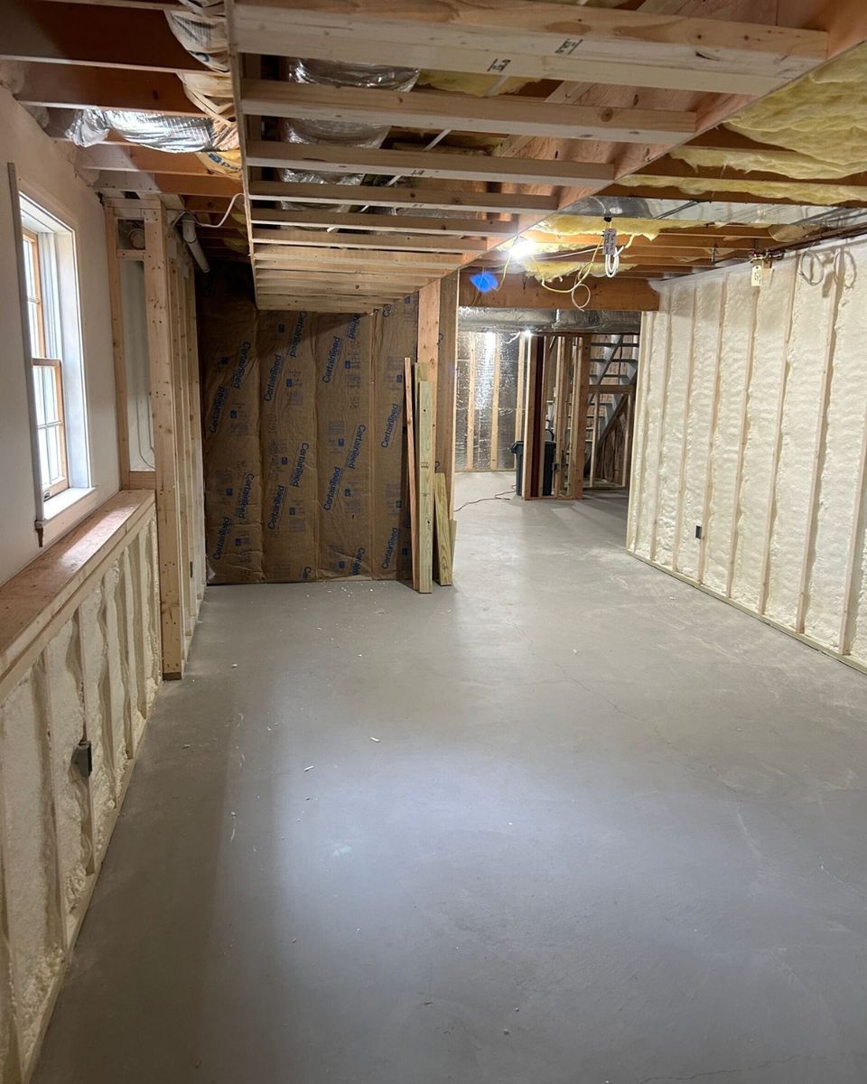 #ProgressReport – This cellar was one big open room, lacking in warmth and usable space.  We’re adding a bathroom and finishes that will create additional hangout spaces.

#BuiltByPhilbrook #CapeCodHomeRemodeling #FinishedBasementIdeas #CapeCodHome #CapeCodBuilder