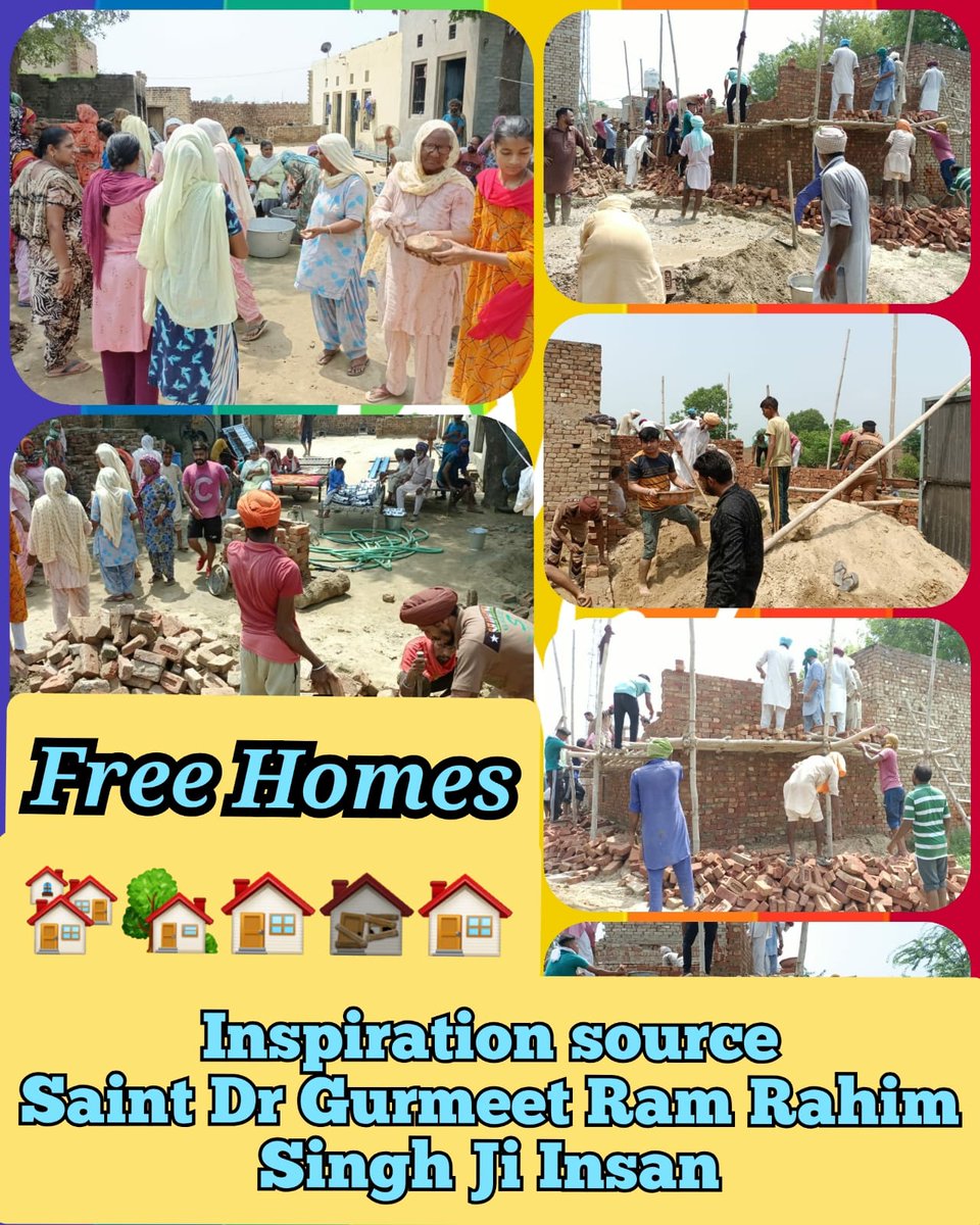 Buying a home where they can live safely stays just a dream for many families due to poverty. Saint Ram Rahim Ji initiated the Aashiyana campaign to provide #HopeForHomeless. Dera Sacha Sauda's followers build free houses for the homeless with their expenses.