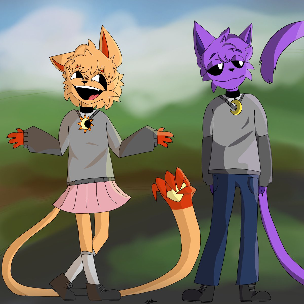 Catnap and Catfeine in school clothes, plus I think I’m gonna stick to the catnap design. <3

I might draw them without school clothes on.

#Catfeine #Catnap #smilingcritter #FrowningCrittersAU #fanart #PoppyPlaytime3 #PoppyPlaytime3fanart