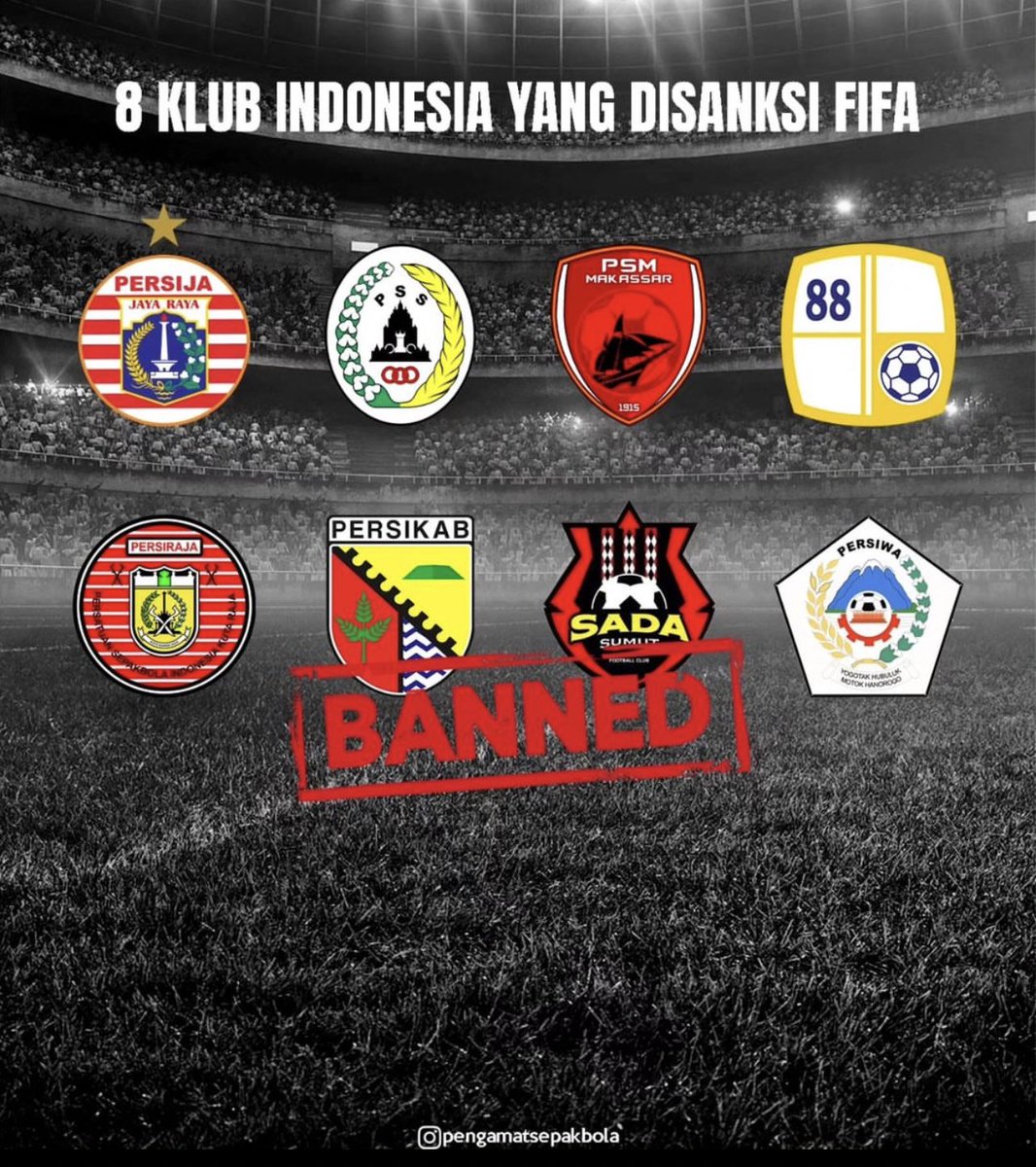 Pasien FIFA nambah lagi, level Liga 1 ada Persija, PSS Sleman, PSM Makassar dan terbaru Barito Putera. 

4klub dari 18klub di Liga 1, banyak juga ya bol. Hmmmm