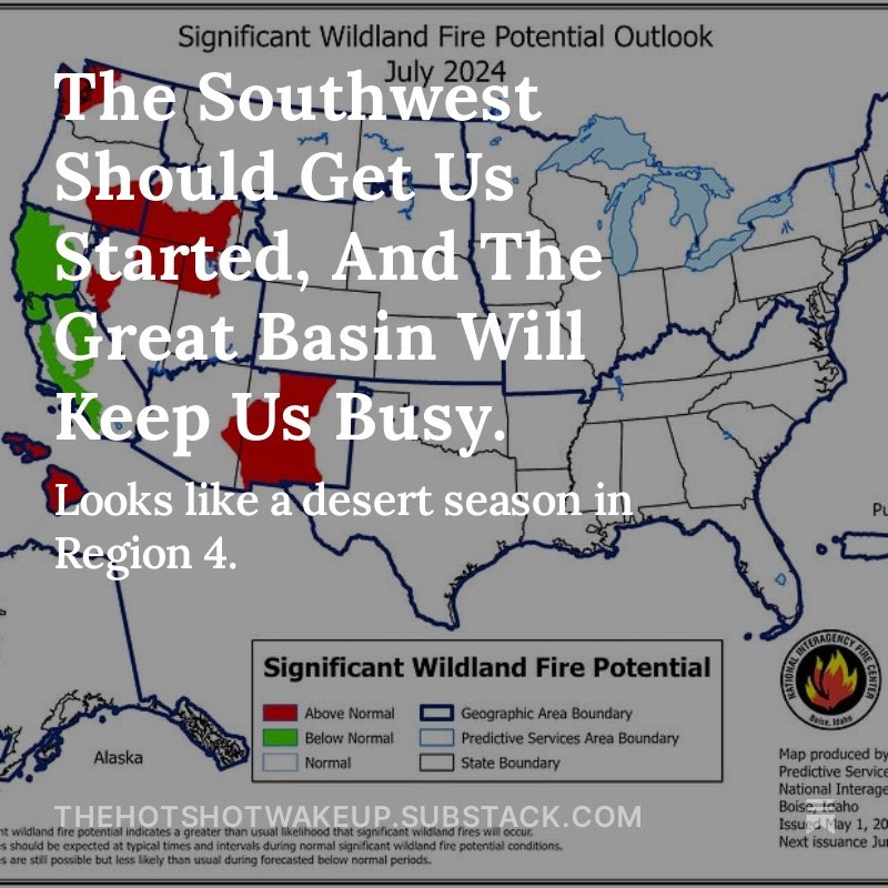 New Article Out: The Southwest Should Get Us Started, And The Great Basin Will Keep Us Busy.

Looks like a desert season in Region 4.
#wildfire #utfire #nvfire #idfire #azfire #nmfire