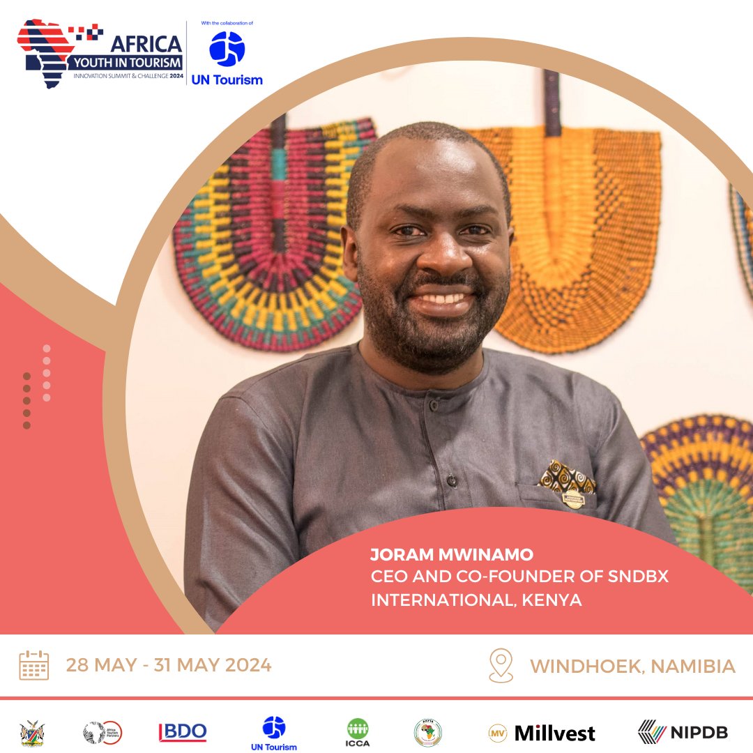 Representing  Kenya, Joram Mwinamo CEO And Co-Founder Of SNDBX International will part of our guest speaker panel.
Register now:bit.ly/AYTIS2024

#AYTIS2024 #AYITISC24 #AfricanTourism #TourismInnovators #TravelTech