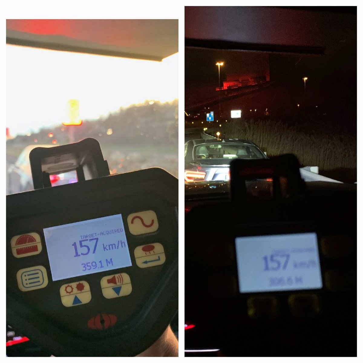 No, you're not seeing double here! Two different drivers, same speed. Both drivers have been charged with #StuntRacing by #OttawaOPP for driving these speeds on #Hwy417. Both drivers issued roadside 30-day DL suspensions and 14-day vehicle impounds. #SlowDown #DriveSafe. ^mf