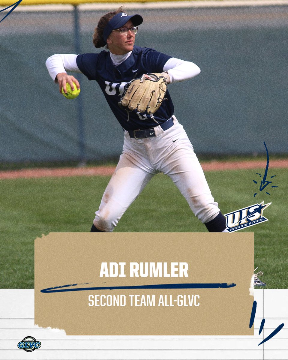 A trio of Prairie Stars have been named Second Team All-GLVC! Ella Brinkley, Jr., 3B Isabella Wilson, Jr., OF Adi Rumler, Fr., UT-NP @UIS_Softball | #WeAreStars