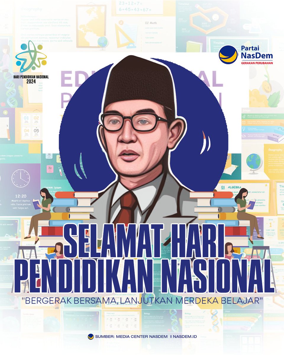 Selamat Hari Pendidikan Nasional 
2 Mei 2024

Bersama kita bergerak untuk semarakan kemerdekaan belajar untuk masa depan Indonesia yang lebih baik. 

#PartaiNasDem #RestorasiIndonesia #NasDemBersamaRakyat #HariPendidikanNasional