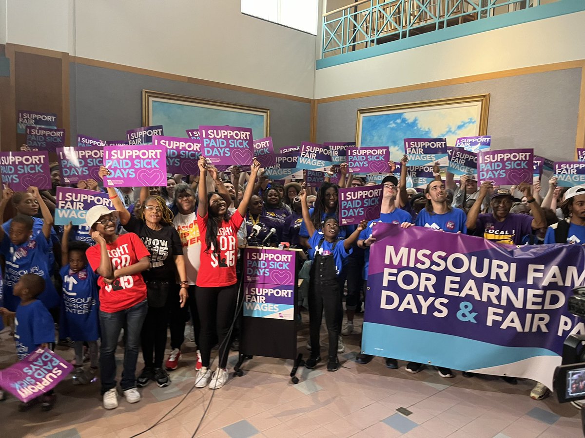 🗣️We started from the bottom, now we here!✊🏿✊🏽✊🏻#StandUpKC 

Together, we can make the impossible, possible! 

Next up, let’s vote the Healthy Families, Fair Wages ballot initiative  into law & make sure ALL workers have #PaidSickDays & at least $15/hr.

#RaiseTheWage #FightFor15