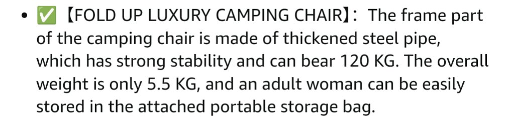 Looking up camping chairs and the last line in the description of this one is a bit worrying... ☠️