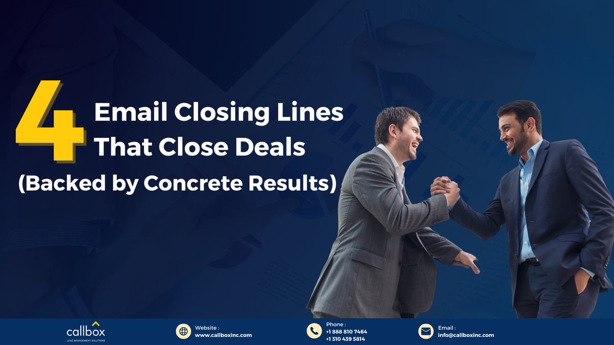 Want to close deals faster and doesn't leave you empty-handed? Discover how Callbox closes deals using these 4 closing emails! Learn more here: bit.ly/44iAtaV #EmailMarketing #ClosingDeals