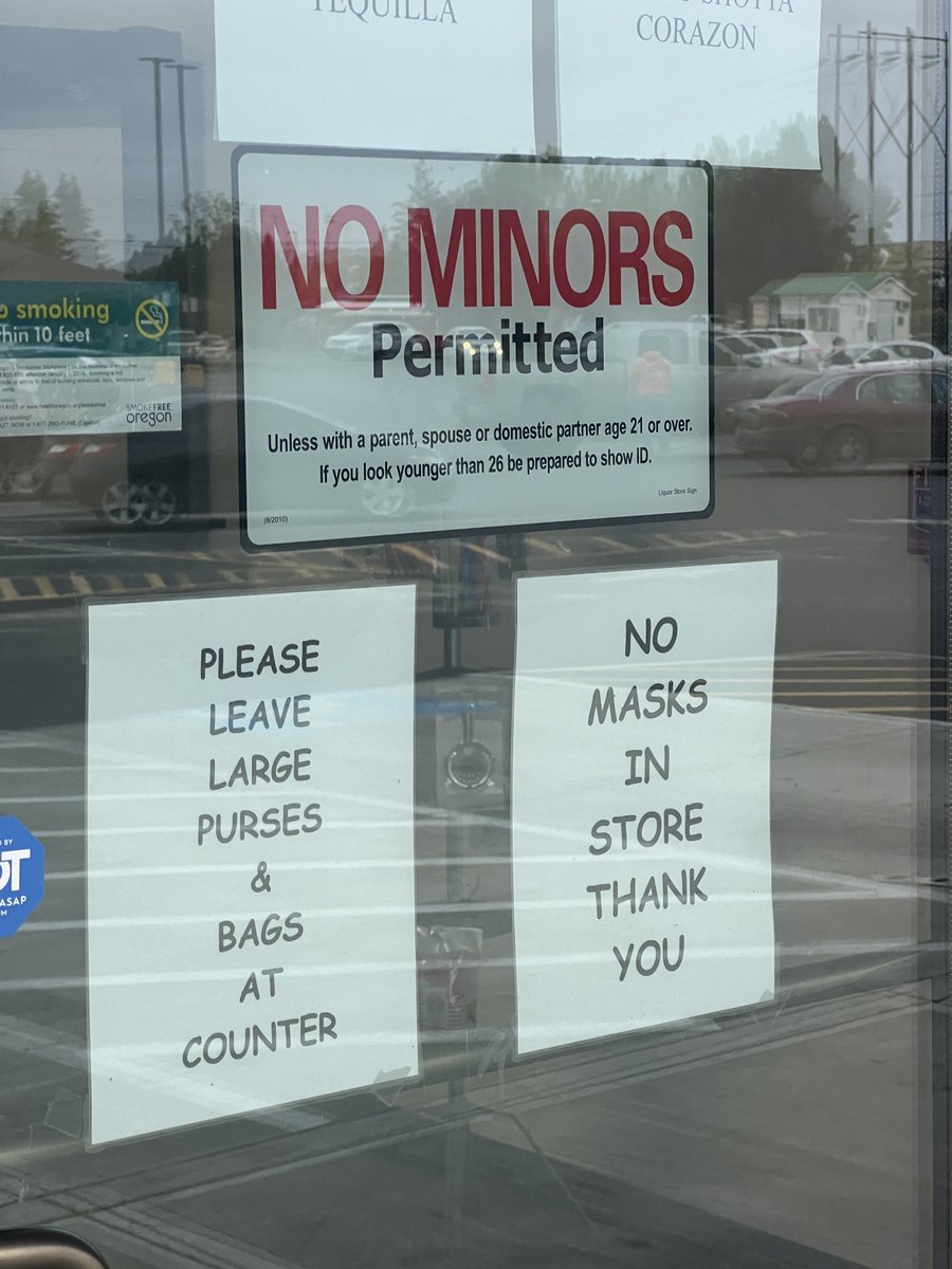 Saw a liquor store today with a “no masks” sign… I hope this doesn’t become the norm