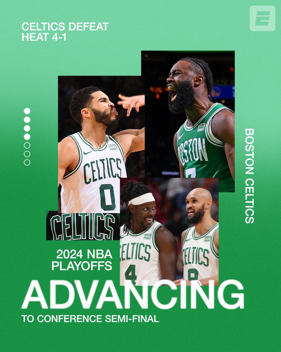 BOSTON ADVANCES ☘️ The Celtics handle the Heat in five games to move on!