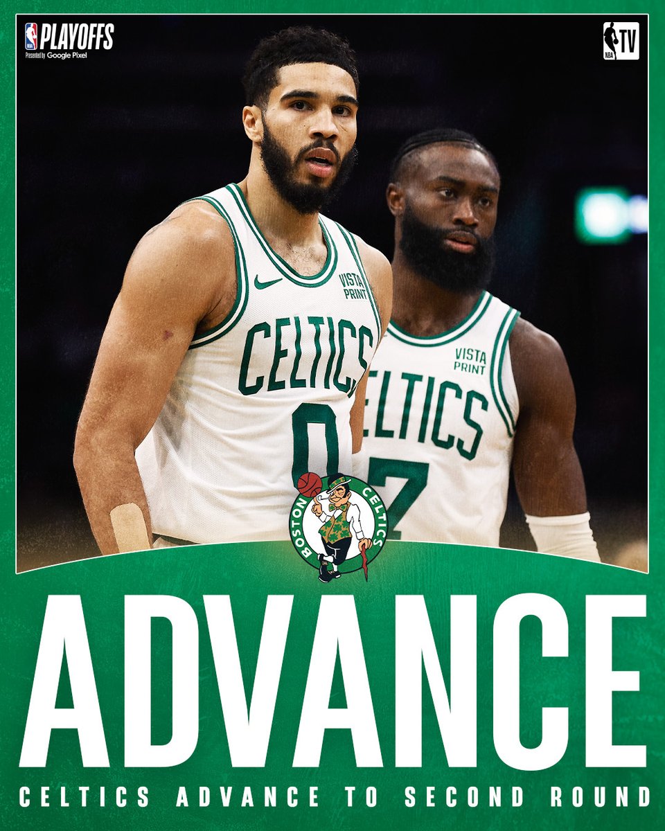The Celtics are moving on ☘️ The @Celtics knock off the Heat to advance to the Second Round of the #NBAPlayoffs