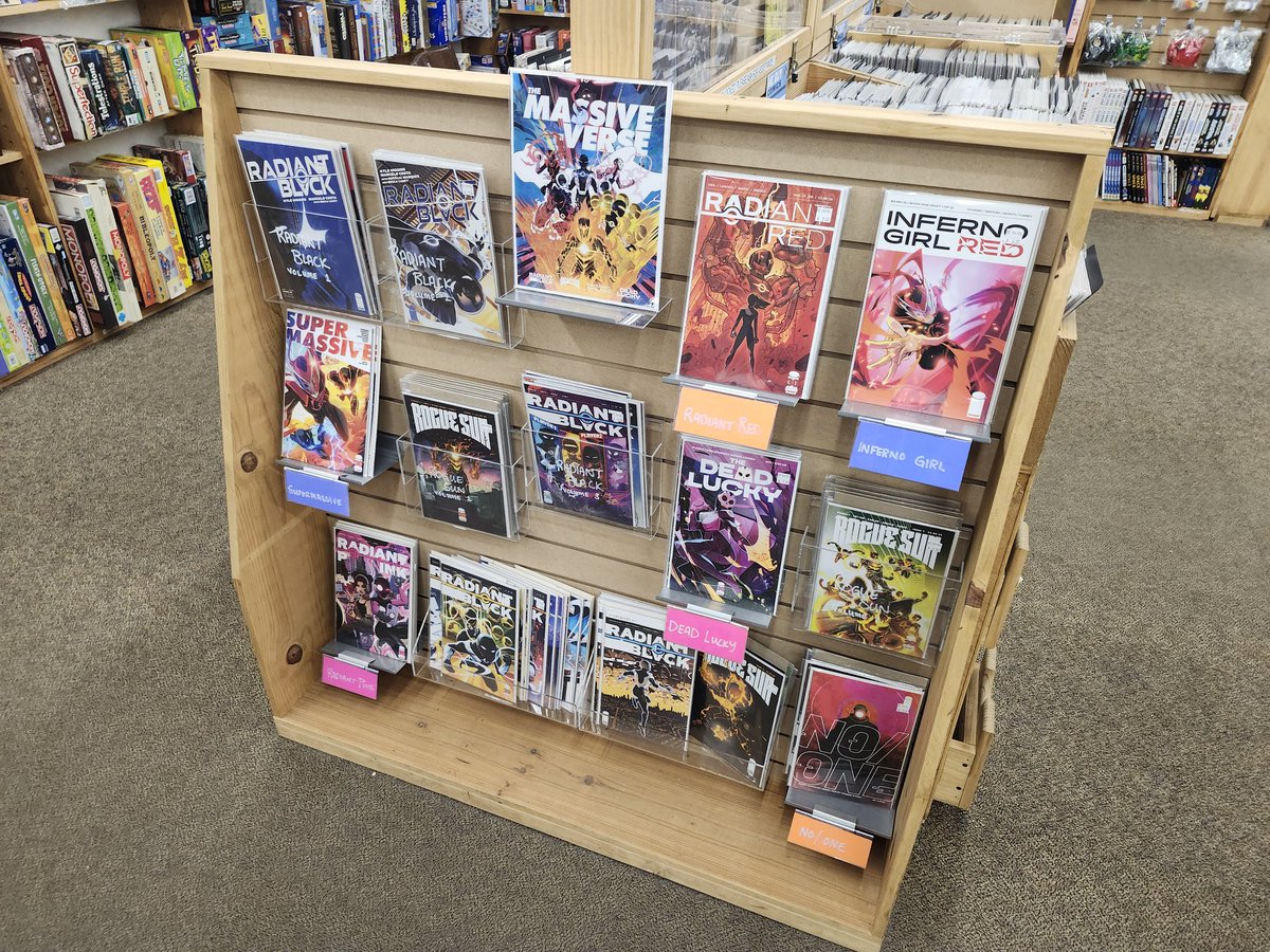 Went to Half Price Books today and was so excited to walk in and see this display. Wish I knew who to talk to and thank them. #MassiveVerse @KyleDHiggins @ThatRyanParrott @misty_flores @MathewGroom