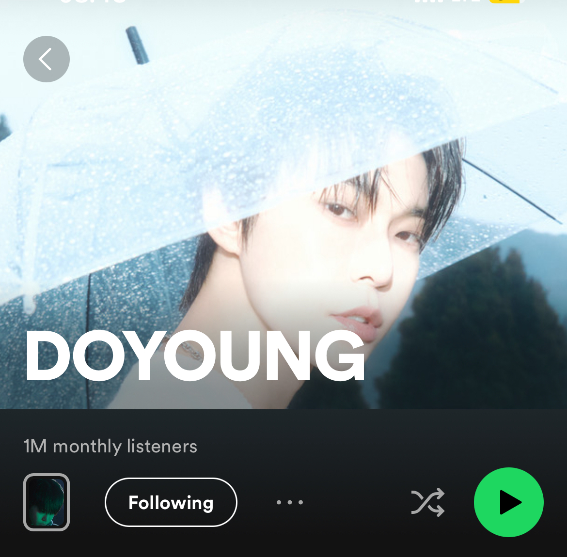 penyanyi kunang2 ini dapet 1M monthly listeners di spotify 🥺🥺 doyoung! congrast 🫶🫶🫶