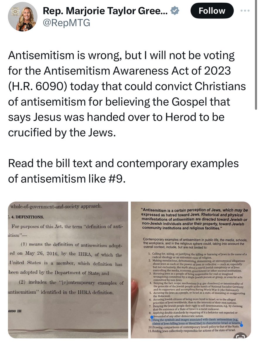 The Jews did not kill Jesus but apparently Marjorie Taylor Greene and Matt Gaetz want to start up this nonsense again.