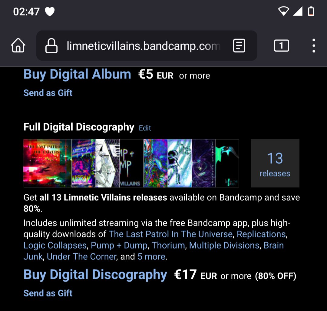 My offer for Bandcamp Friday the 3rd of May 2024. 80% off my entire discography. That's 13 albums ranging from alty electronic rock/ thumpy psychedelic electro dance/ weird gothic experimental arthouse stuff. Link in my bio. Price reverts back to full after the weekend. Enjoy!