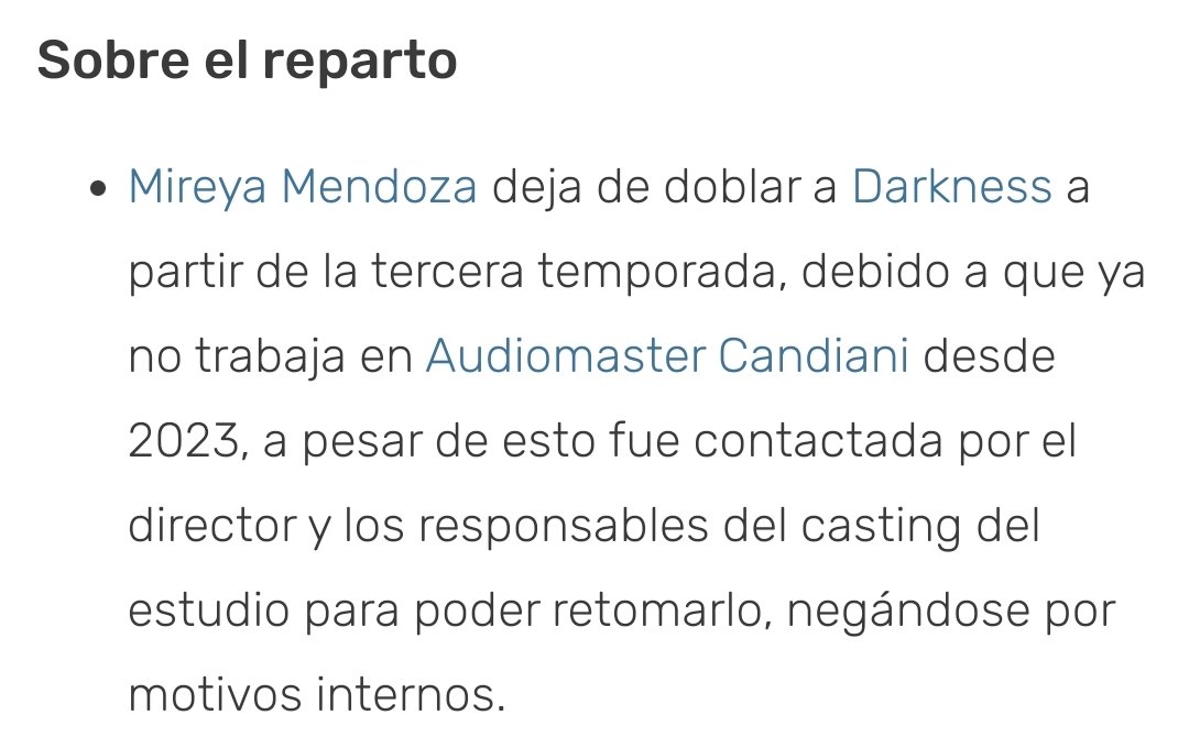 Ya hay confirmación Clara del porque Mireya Mendoza no retomó a Darkness en la tercera temporada de Konosuba.