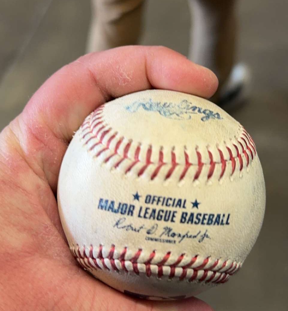 It was a perfect afternoon to play hooky from work and catch a baseball game. Even left with a ball.