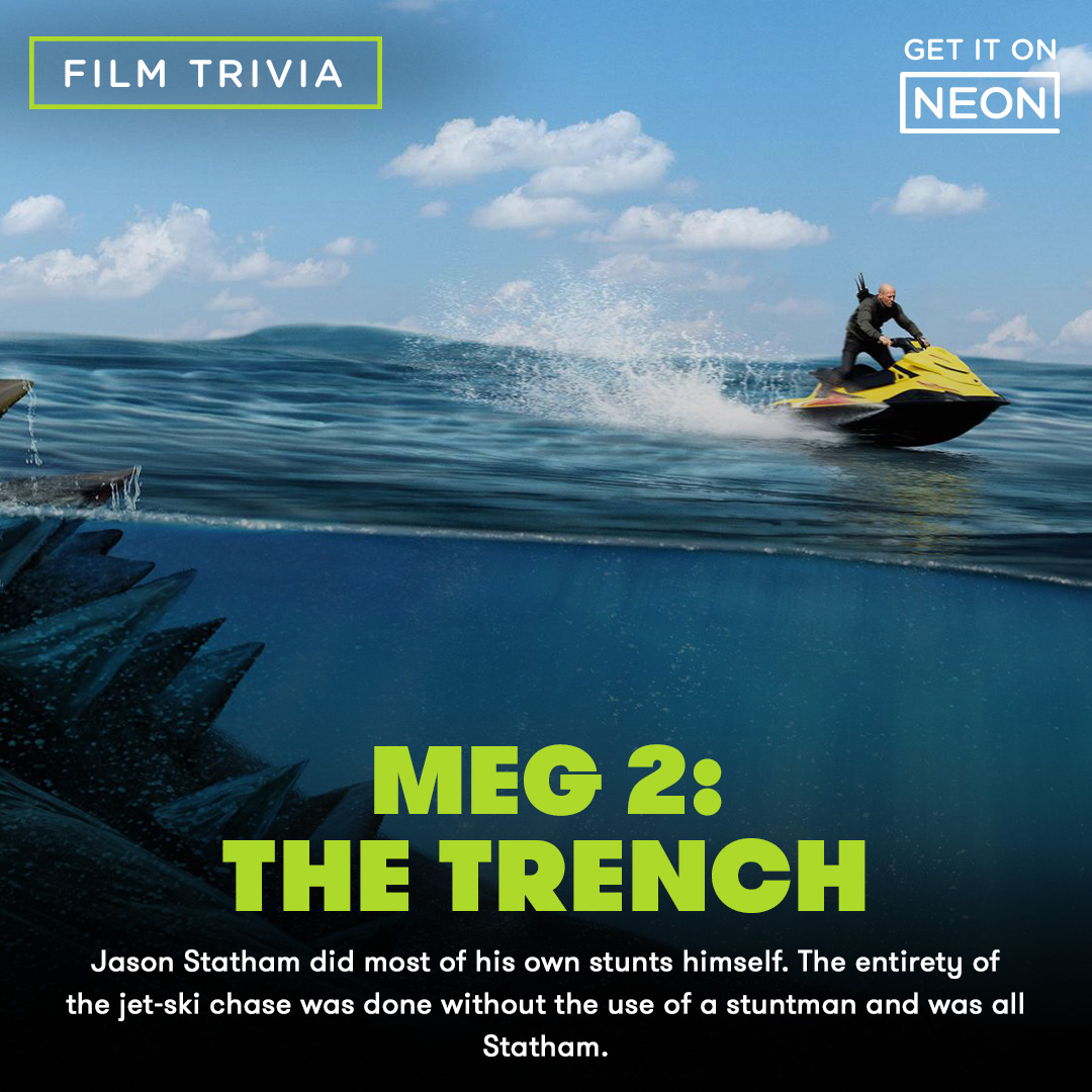 We're gonna need a bigger jet ski. #Meg2: The Trench starring #JasonStatham is streaming now on Neon.