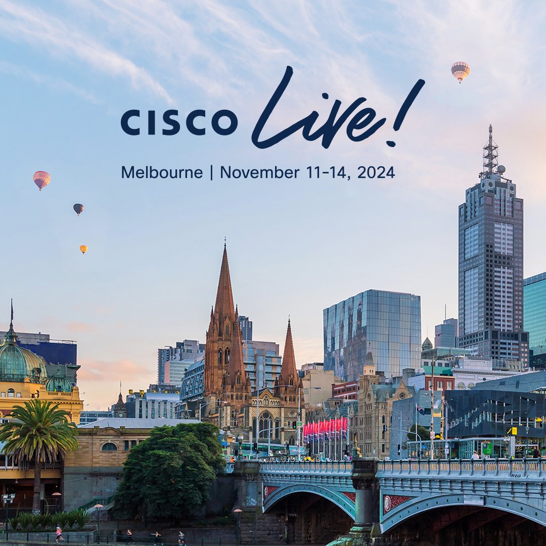 🎉 Have you heard the news? We’re back in Melbourne for Cisco Live 2024. Mark your calendars now for November 11-14, 2024! ➡️ cs.co/6015bbcET

#CiscoLiveAPJC