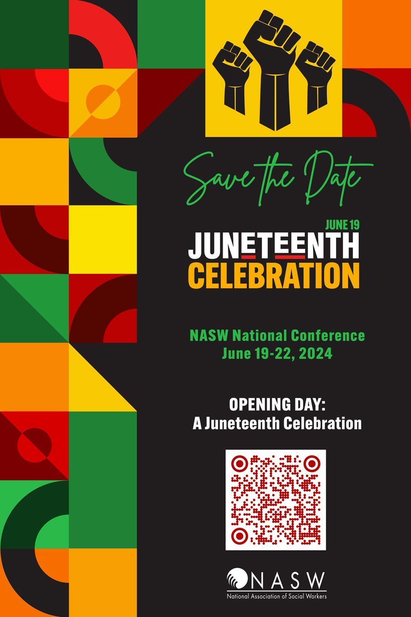 #ICYMI Join thousands of #SocialWorkers, like-minded professionals and social work thought leaders at #NASW2024, our National Conference June 19-22! This year’s conference opens on Juneteenth. Please Join our opening celebration! Register today: buff.ly/4a3esyr