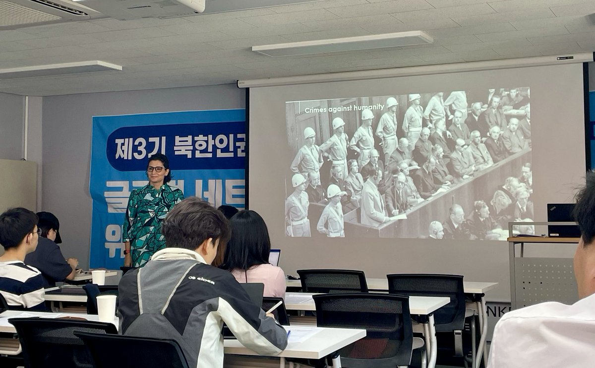 An engaging discussion with youth participants of the Unification Academy last week. We discussed how international criminal law applies to #DPRK, including the characteristics of crimes against humanity and the jurisdictional requirements of the @IntlCrimCourt.