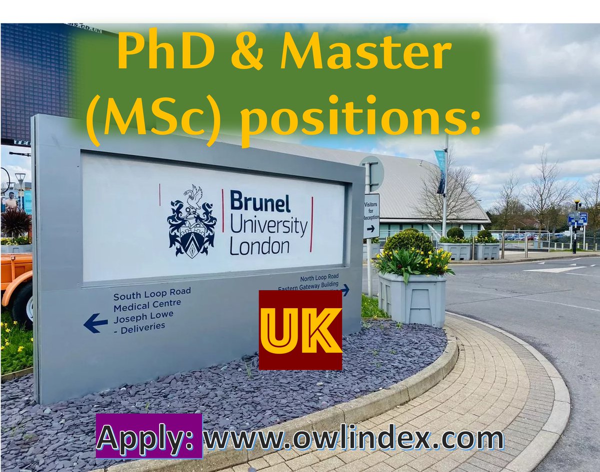 64 PhD & Master (MSc) positions at Brunel University London (UK): owlindex.com/oi/PItOM4KW

#owlindex #PhD #PhDposition #phdresearch #phdjobs #Research #researchers #University #uk #ukjobs  #bruneluniversity #londonjobs #londonrecruitment @owlindex @Brunelunilondon