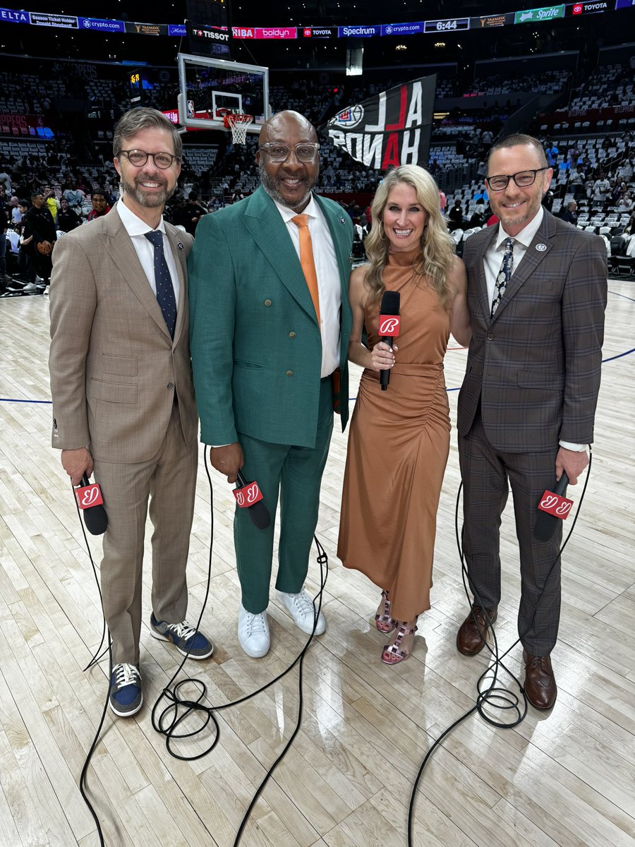Mavs vs Clippers Game 5...<a href="/LesleyMcCaslin/">Lesley McCaslin</a>, <a href="/D_Harp_12/">Derek Harper</a> and <a href="/SkinWade/">Jeff Skin Wade</a> and me...the crew here in LA  for the coverage on <a href="/TXA21/">TXA 21 TV</a> and you can stream on the Bally Sports App.