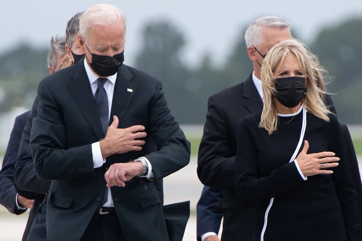 @Elizabetmore7 “It’s true. Joe Biden checked his watch during the dignified transfer of the servicemembers killing in Afghanistan at the airport,”