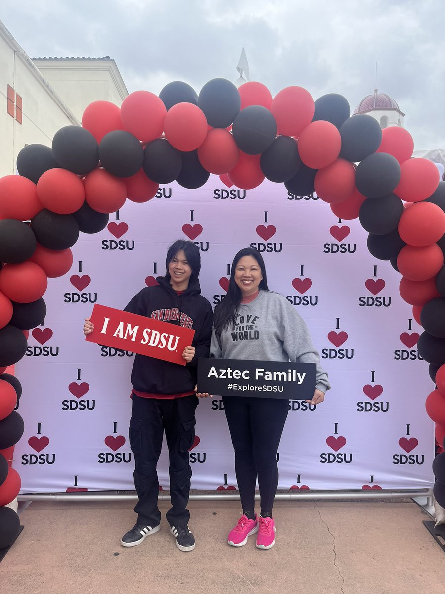 My son has officially accepted admittance to #SanDiegoStateUniversity! #SDSU is also his momma’s alma mater! He’s an #Aztec & I’m so proud of him. I’m happy that he’s going to my hometown of #SanDiego, he’s got family there & I’m sure my friends & the Fam will look out for him.