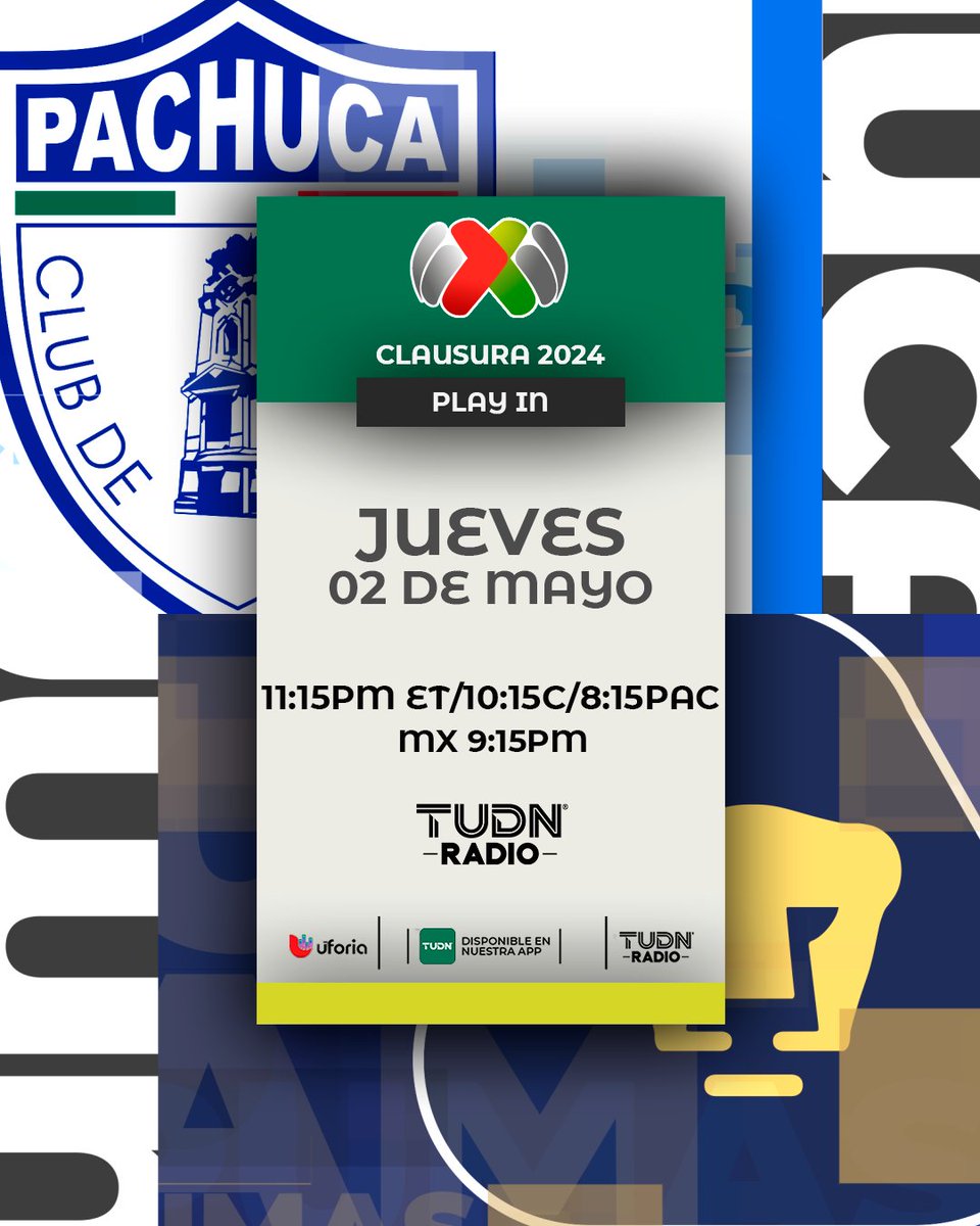 🔜⚽️Martes en Conca Thursday en nuestra Fiesta Grande:

🌪️ @Tuzos echará mano de su cantera ¿¡Para meterse a Cuartos de Final?! La garra de @PumasMX 😼viene afilada🫣 #LoNuestroEsElFutbol

🎙️tudn.com/TUDN-radio