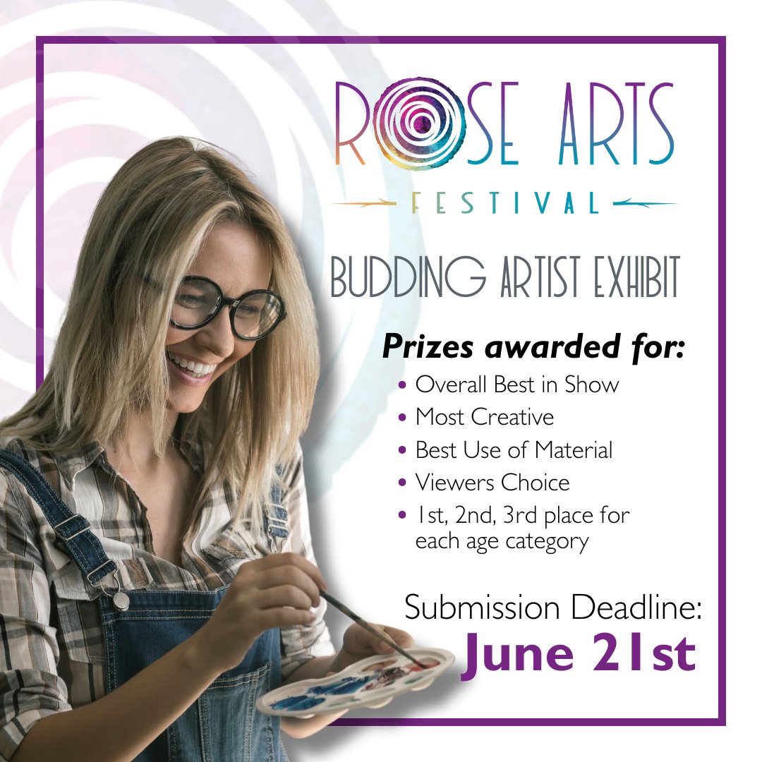 🏆Calling all artists! It's time to show off your work!

Enter your art into the Sarah Davis Budding Artist Exhibit & Competition for your chance to win!

Click here to submit: bit.ly/3wjKYhQ 

#roseartsfestival #artfestival #artfest #musicfest #localevents #ctartist