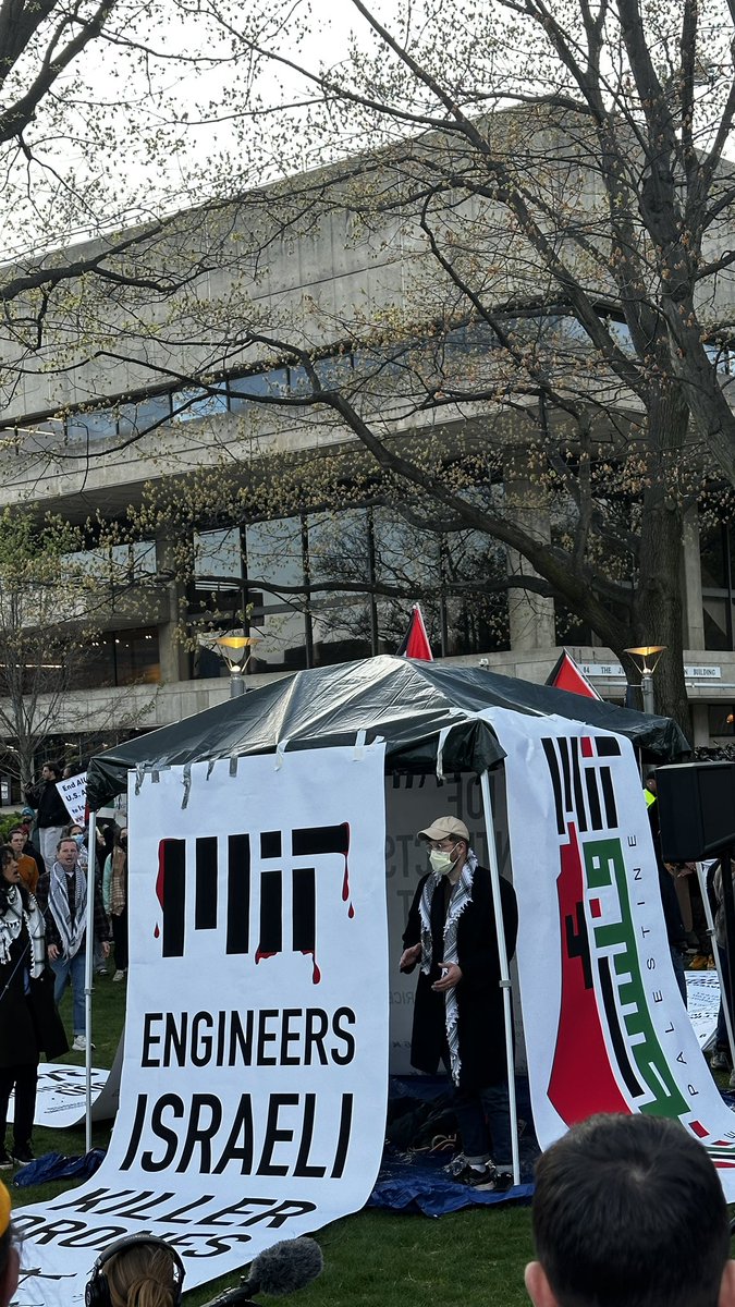 after enduring harassment by Zionist disrupters, today I watched MIT students expand their encampment and escalate the engagement with their administration. Alhamdulillah