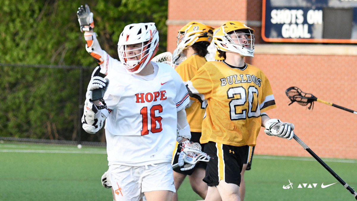 VICTORY! Hope 20, Adrian 6. The Flying Dutchmen lacrosse team scores the game's first 16 goals and cruises into the @MIAA1888 Tournament championship game. Hope (12-3) will host Albion College on Saturday, May 4, at 7 p.m.