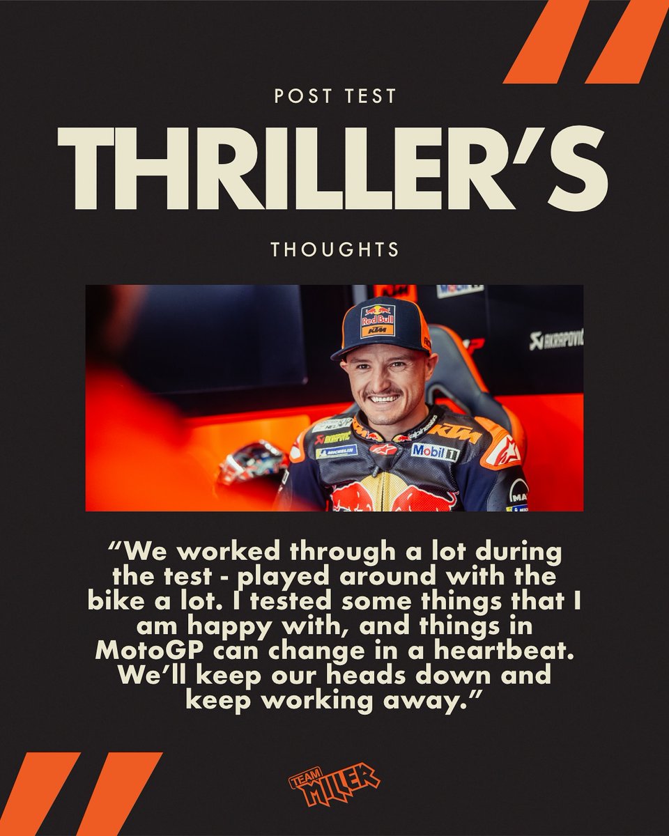 Thriller’s thoughts following the @MotoGP test in Jerez 😁 Next up, Le Mans! 🇫🇷 #JM43 #MotoGP