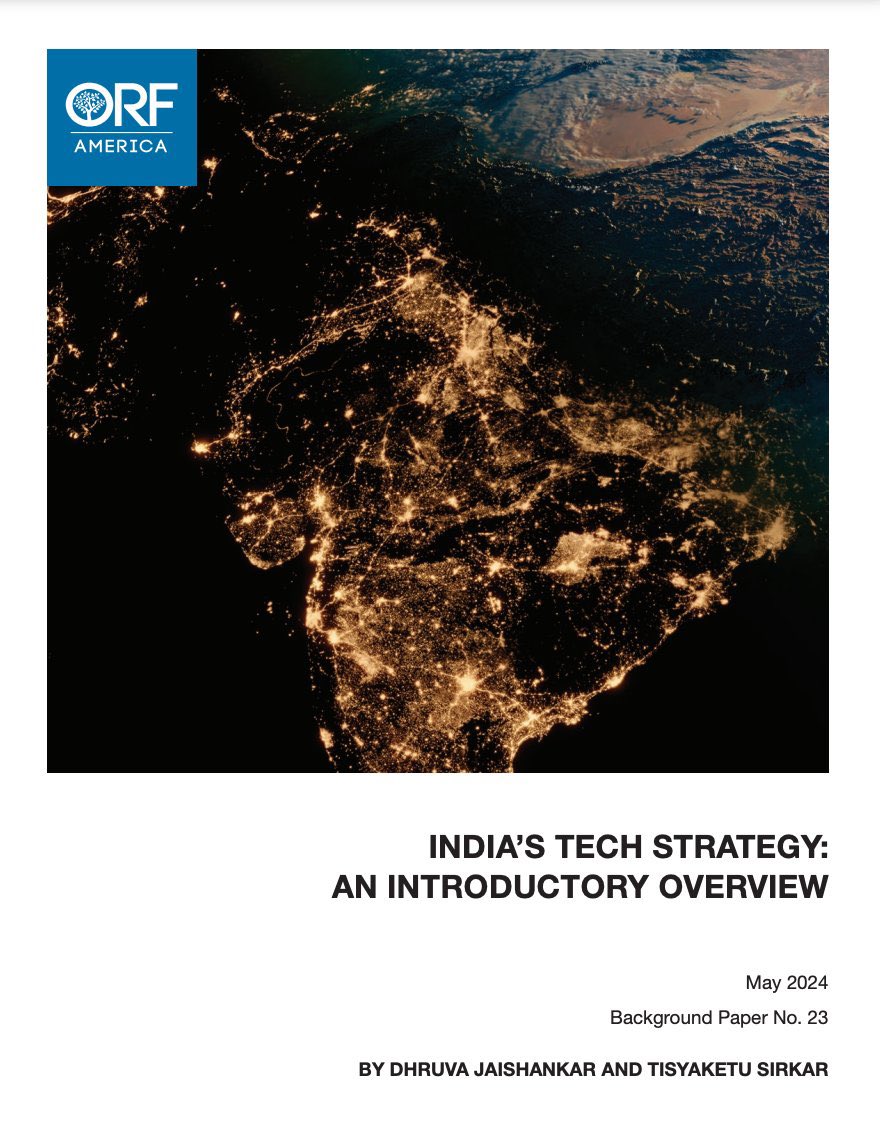 New paper from @orfamerica: What is India’s tech strategy? orfamerica.org/newresearch/in…