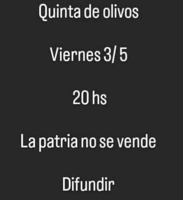 Viernes 3 Todxs a la Quinta de Olivos RT RT RT RT