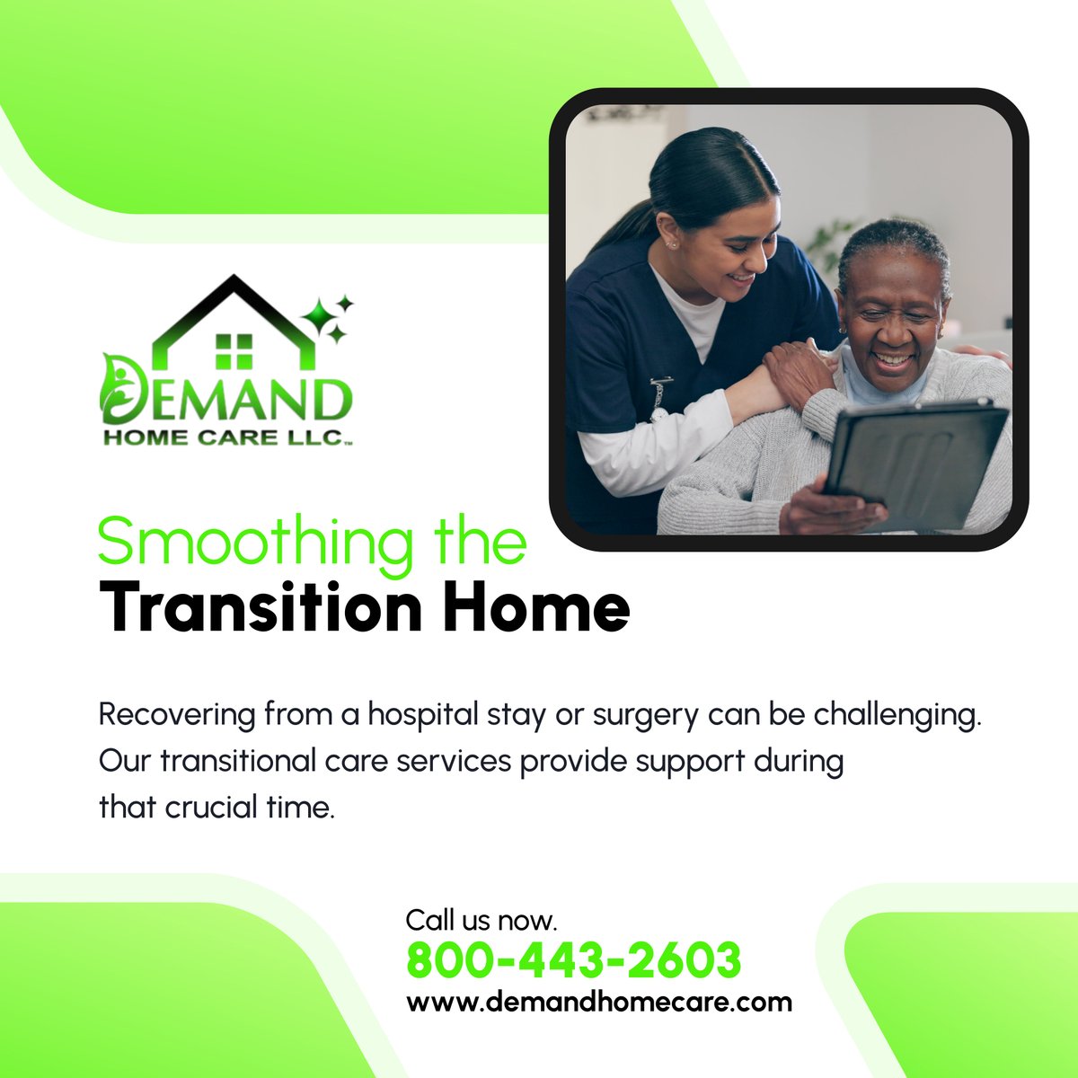 demand_care's tweet image. Focus on healing, not the transition home! Our transitional care services offer support after a hospital stay or surgery. Need assistance? Give us a ring at (800) 443-2603! 

#TaylorMI #HomeCare #TransitionalCare #PostHospitalCare #SeniorAssistance
