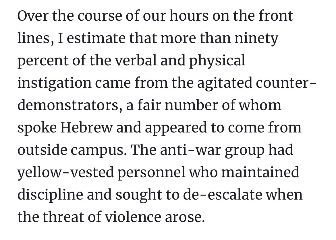 Absolute #mustread in @jdforward from Prof. David. N Myers, the Sady & Ludwig Kahn Chair in Jewish History at @UCLA, in which he calls out violent pro-Israel counter-protesters who caused chaos on campus last night. But our East Coast media focuses on NYC: forward.com/opinion/608479…