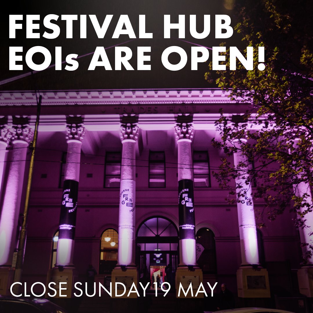 Looking for a centrally located professionally run venue to support you on your Melbourne Fringe 2024 journey? Welcome to the Festival Hub at Trades Hall! Find out more: melbournefringeresourcehub.notion.site/Welcome-to-the… #melbfringe24