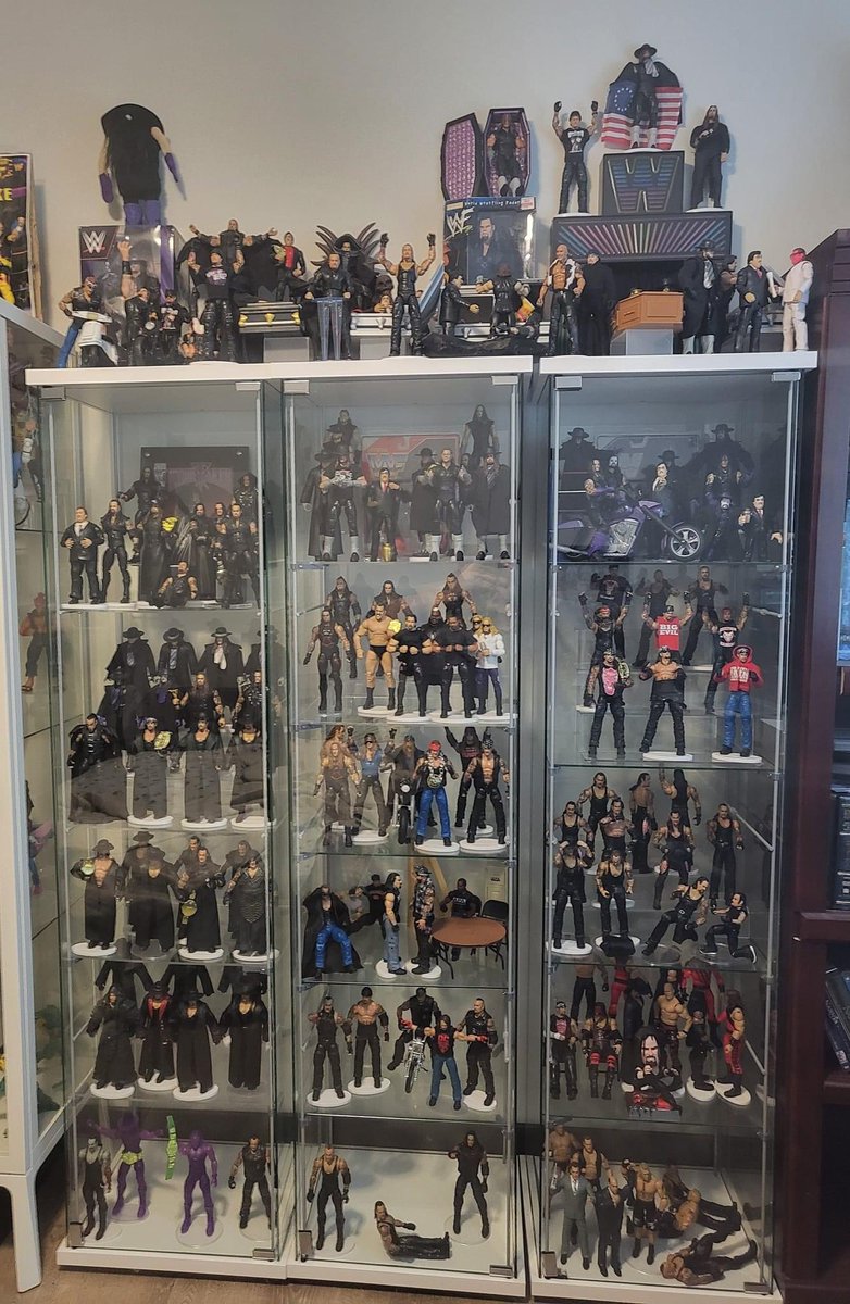 Our fan base has some of the coolest collections! Major Mark, Mike M. has this great @Undertaker display featuring moments throughout his career! Join the BASIC tier of MajorMarks.com to hangout with the best wrestling figure community around! #ScratchThatFigureItch