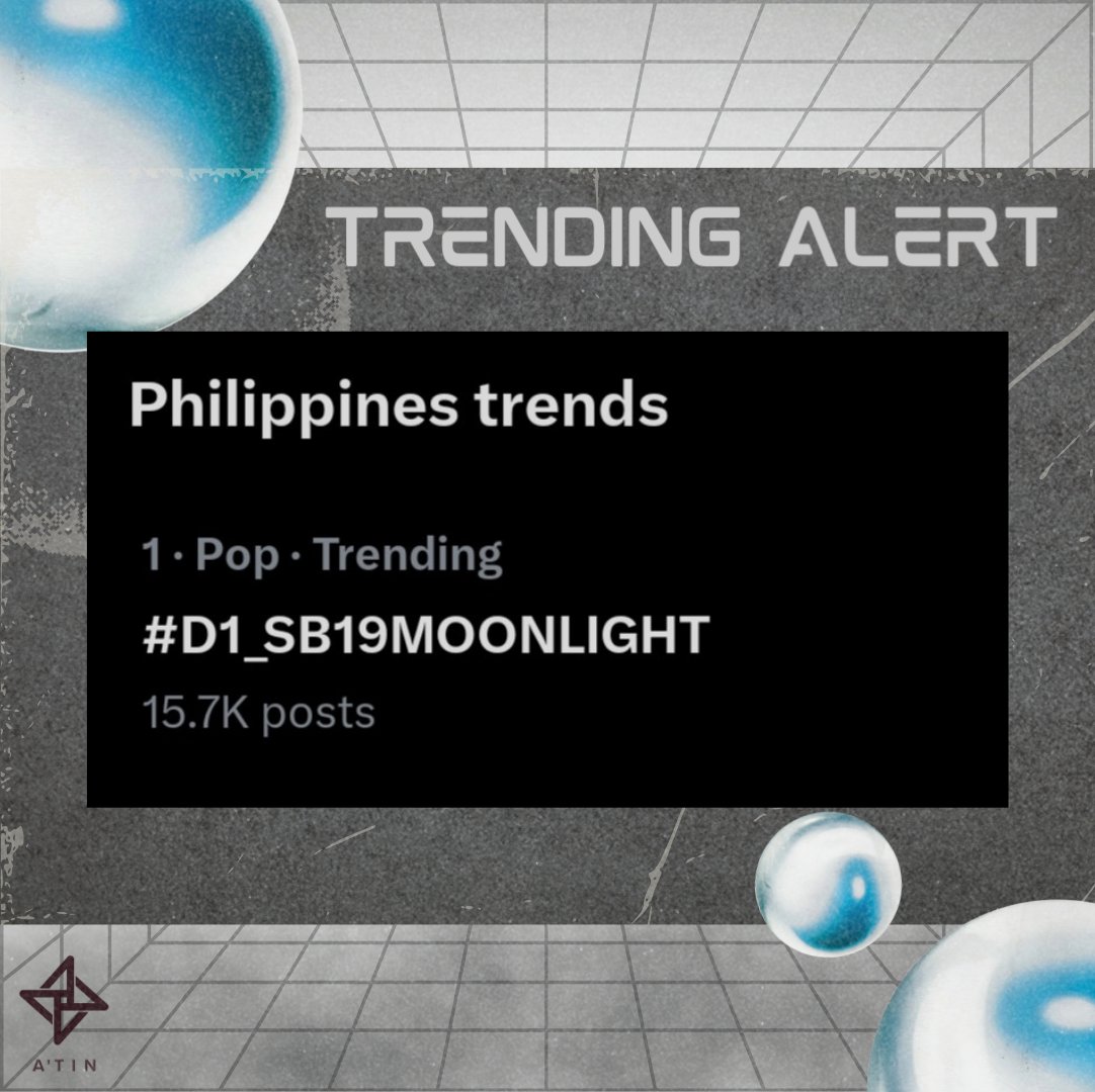 [ TRENDING ALERT ] Good morning, A'TIN! Excited na ba ang lahat mapakinggan si MOONLIGHT? 😭 Our hashtag has been trending at #1 nationwide! Keep the hype coming! Let's get ready for all our goals! @SB19Official #SB19 #D1_SB19MOONLIGHT #GrupoDuplaInternacional #SECAwards