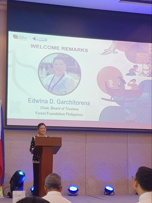 Forest Foundation Philippines Board of Trustees Chair Ms. Edwina Garchitorena delivers her welcome remarks, underscoring the vital role of the Foundation in climate adaptation. 

#PCP4NbS #DENRInAction #DENRNews #EnvironmentForLife